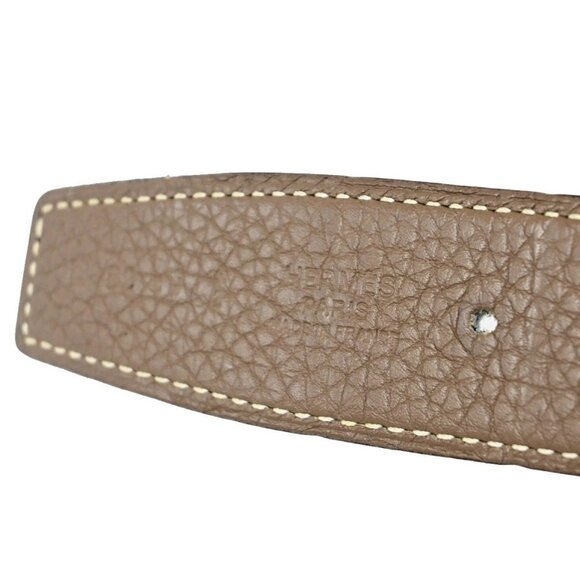 HERMES Chaine D'ancre Reversible Buckle Belt 30mm Leather #80 Brown BK 83RL318 - Picture 6 of 13